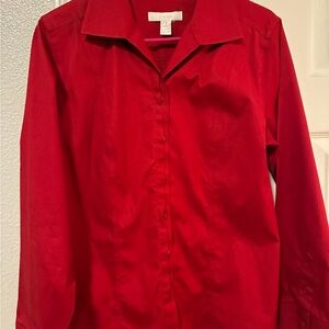 Chico's Vibrant Scarlet Button Down Shirt